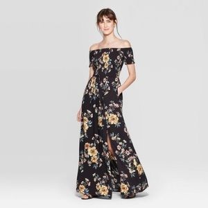 Black floral maxi dress